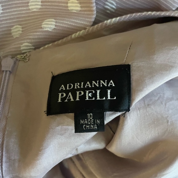 ADRIANNA PAPELL Purple Polka Dot Sleeveless Wedding Party Fit Flare Dress 10 - Picture 8 of 8